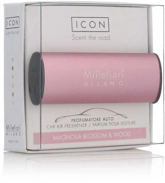 Rožinis Millefiori Milano Icon automobilio kvapiklis pakuotėje