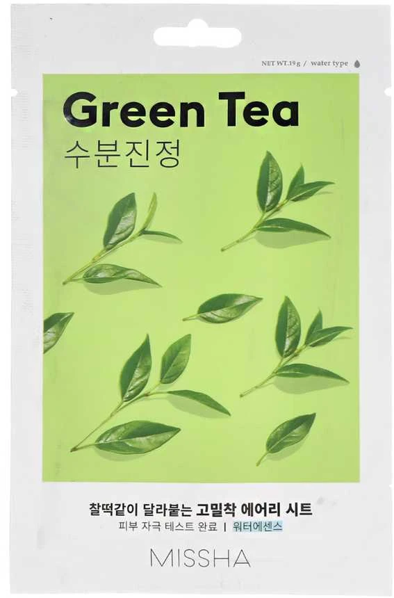 Missha Airy Fit Sheet Mask [Žalias Tea] lakštinė veido kaukė, 19 ml