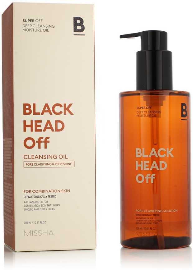 Missha valomasis aliejus nuo inkštirų Super Off Juodas Head Off (giliai valomasis drėkinamasis aliejus), 305 ml
