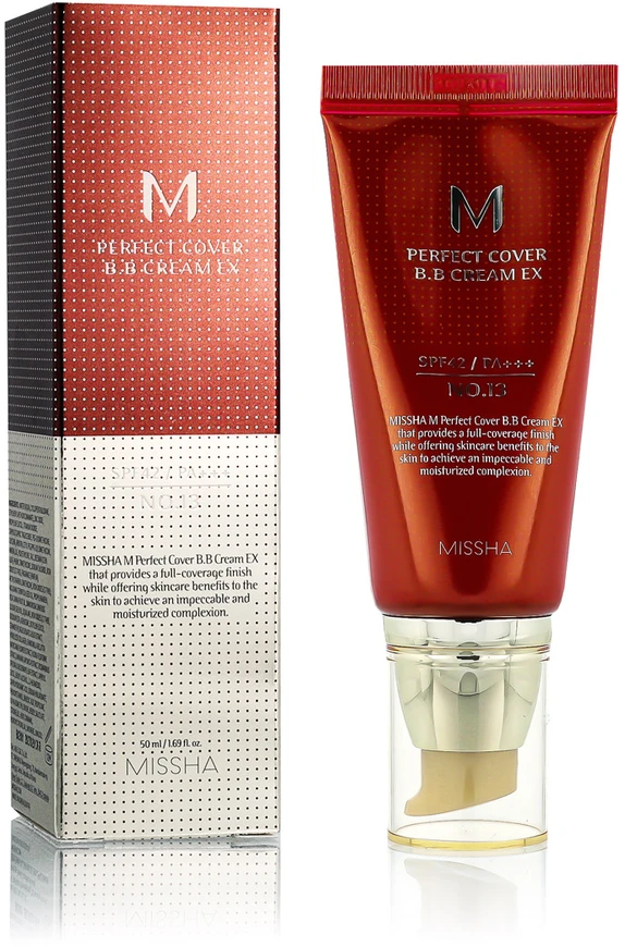 MISSHA M Perfect Cover BB Kreminis EX SPF 42 PA+++ (No.13 Bright rusvai gelsvas) 50 ml