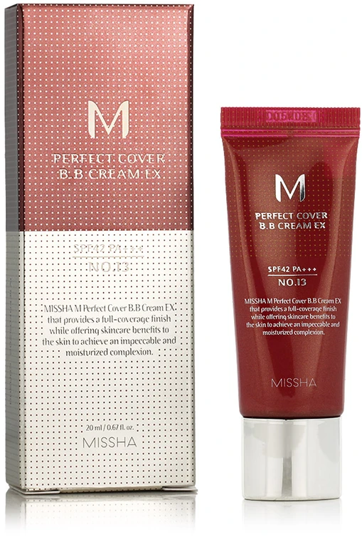 Missha M Perfect Cover BB Cream 13 Bright Beige SPF42/PA+++ BB kremas, 20 ml