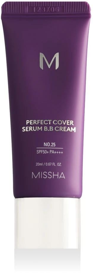 Missha M Perfect Cover Serumas B.B. Kremas daugiafunkcis serumo pagrindo BB veido kremas, atspalvis: 25 Warm rusvai gelsvas, 20 ml