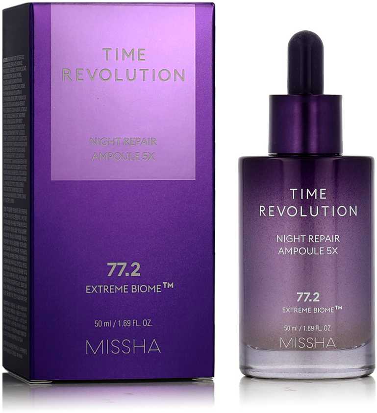Missha Time Revolution Night Repair Ampule 5x naktinis atkuriantis serumas veidui, 50 ml