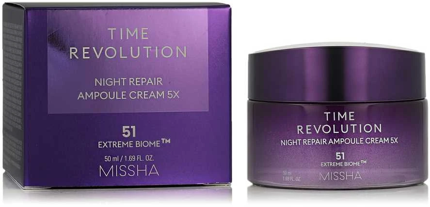 Missha Time Revolution Night Repair Ampoule Kreminis 5X naktinis veido kremas, 50 ml