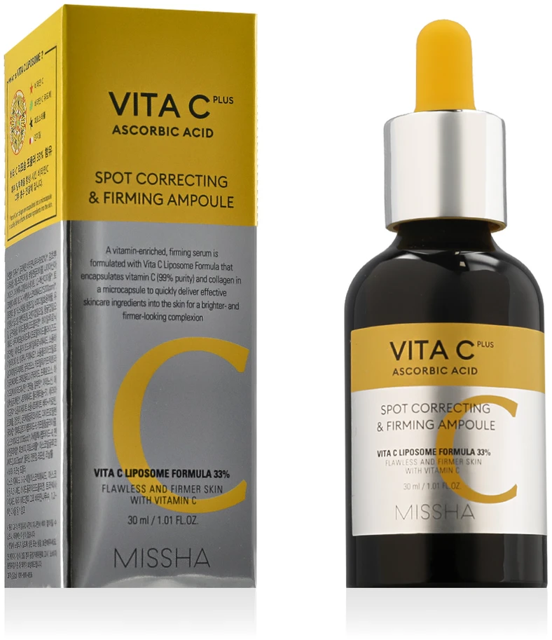 Missha skaistinamasis odos serumas Vita C Plus (dėmes koreguojanti ir stangrinanti ampulė), 30 ml
