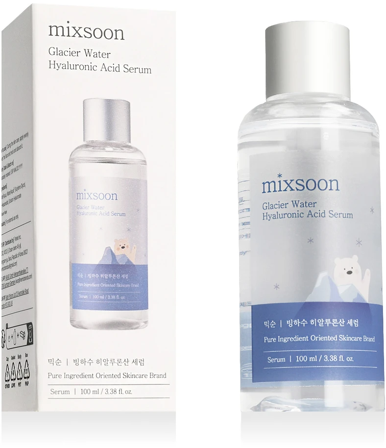 Mixsoon Glacier Vanduo Hyaluronic Acid Serum drėkinamasis veido serumas su hialurono rūgštimi, 100 ml