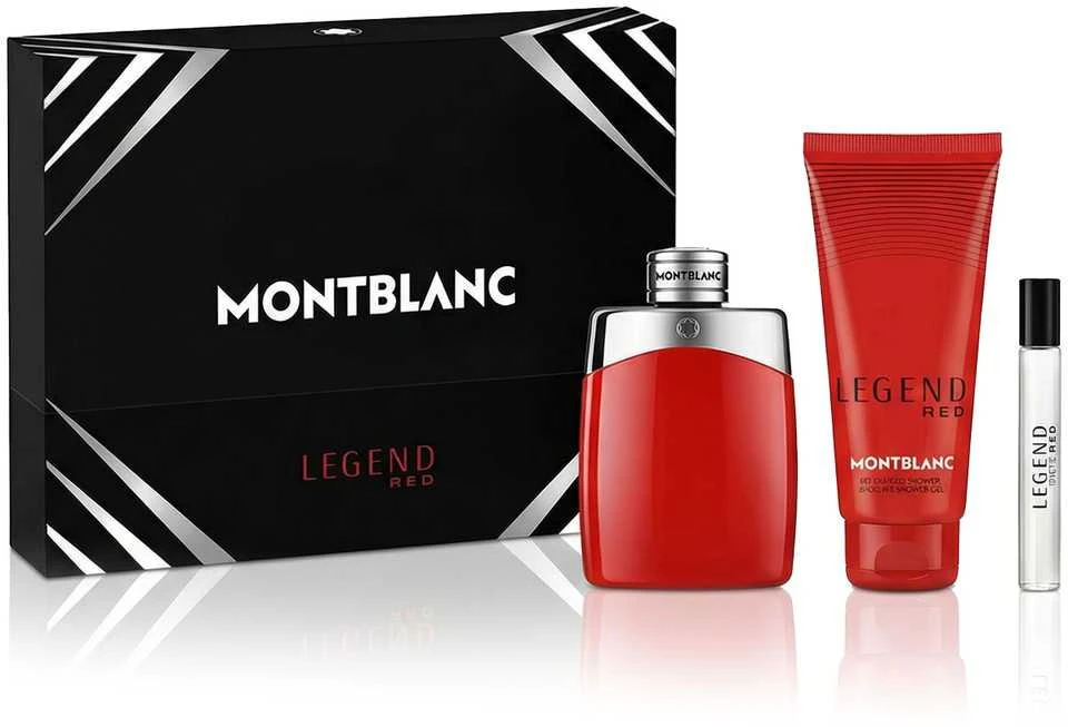 Mont Blanc Montblanc Legend Raudona Eau De Perfume Purškiklis, 100 ml Set 3 Pieces