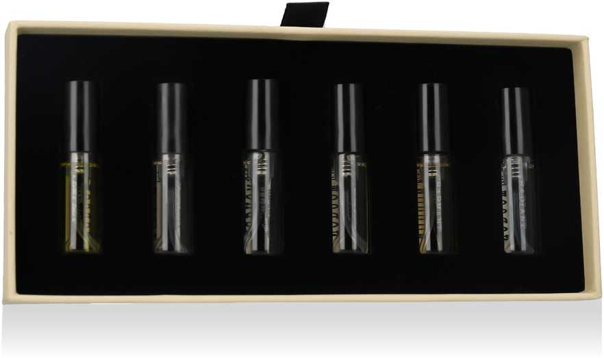 Moudon Discovery Set Baltas Label Collection Perfume Extract rinkinys unisex (Perfume Extract Charmant 3 ml + Perfume Extract Elegant 3 ml + Perfume Extract Précieux 3 ml + Perfume Extract Radiant 3 ml + Perfume Extract Tempest 3 ml + Perfume Extract Vaill
