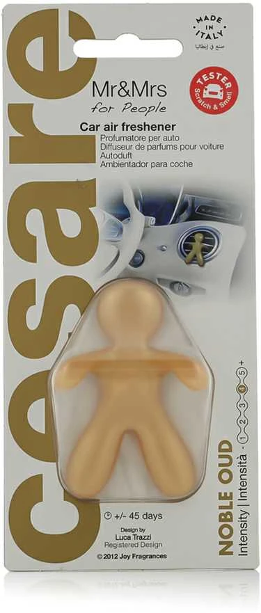 Mr&Mrs Fragrance „Mr&Mrs Cesare“ automobilių oro gaiviklis JCESBS18NV00 „Scent for Car“, „Noble Oud“, auksinis