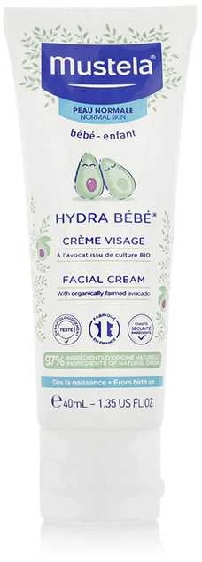 Mustela Hydra Bébé® Facial Kreminis veido kremas vaikams, 40 ml