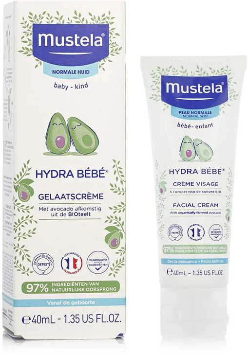 Mustela Hydra Bébé® Facial Kreminis veido kremas vaikams, 40 ml