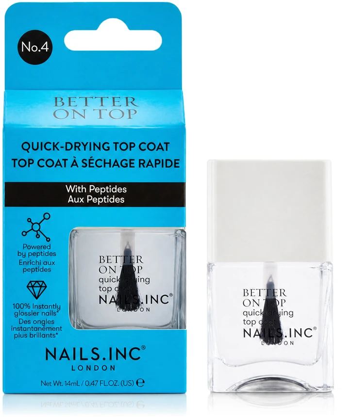 Nails.Inc „Better On Top“ (greitai džiūstantis viršutinis sluoksnis) 14 ml