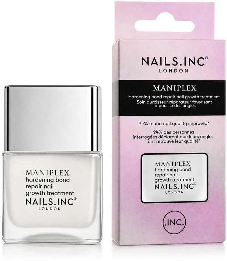 Nails.Inc „Maniplex Hardening Bond Repair“ nagų augimo stimuliatorius, 14 ml