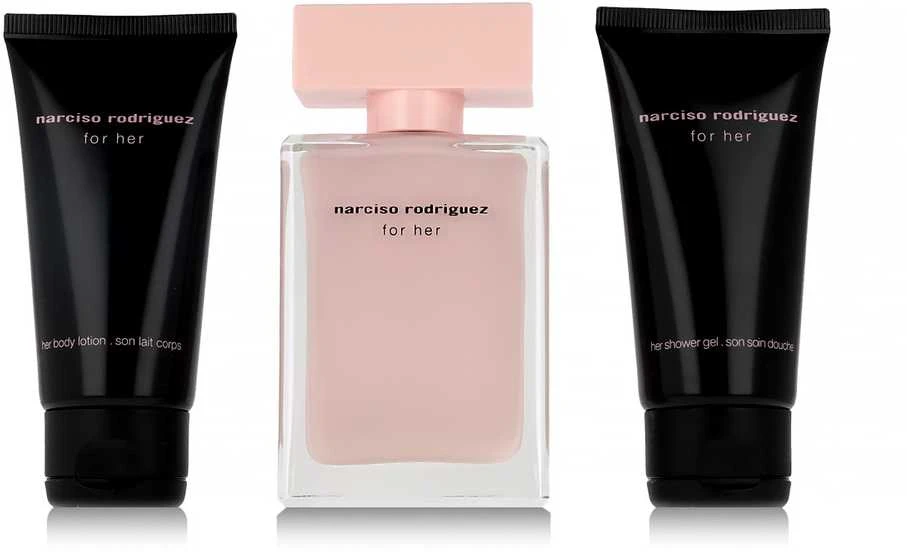 Rinkinys Narciso Rodriguez: Jai, Kvapusis vanduo, Moterims, 50 ml + Jai, Drėkinamasis, Kvepalai kūnui, 50 ml + Jai, Valomasis, S