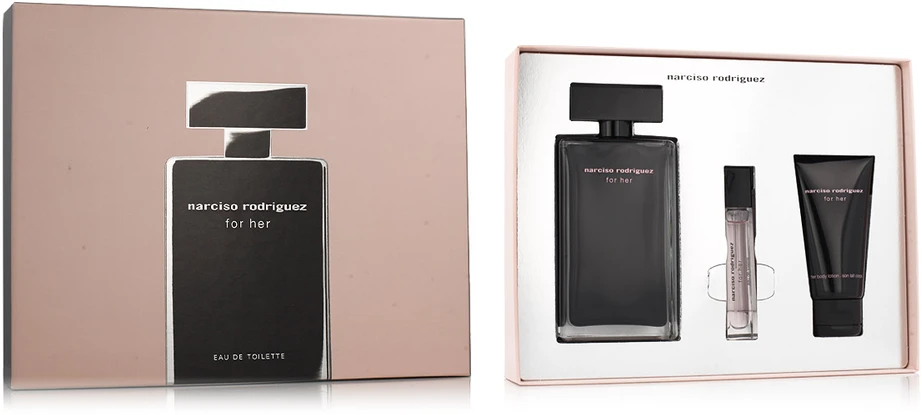 Versace Narciso Rodriguez For Her Eau De Toilette Purškiklis, 100 ml Set 3 Pieces