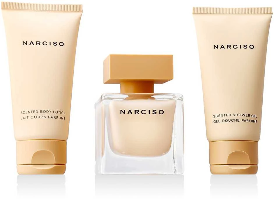 Set Narciso Rodriguez: Narciso Poudree Eau De Parfum For Women, 50 ml + Narciso Poudree Hydrating Losjonas kūnui, 50 ml + Narciso Poudree Cleansing Dušo želė All Over The Body For All Skin Types, 50 ml