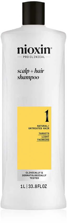 Nioxin Sistema 1 - Champú - Cabello Natural Con Debilitamiento Leve, 1000 ml