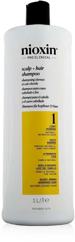 Nioxin Sistema 1 - Champú - Cabello Natural Con Debilitamiento Leve, 1000 ml