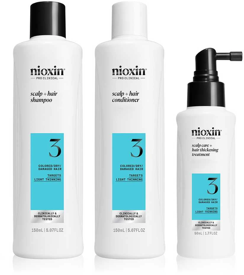 Nioxin Sistema 3 - Kit - Tratamiento Para Cabello Teñido Con Debilitamiento Leve 3 U