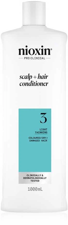 Nioxin Sistema 3 - Acondicionador - Cabello Teñido y Dañado Con Debilitamiento Leve, 1000 ml