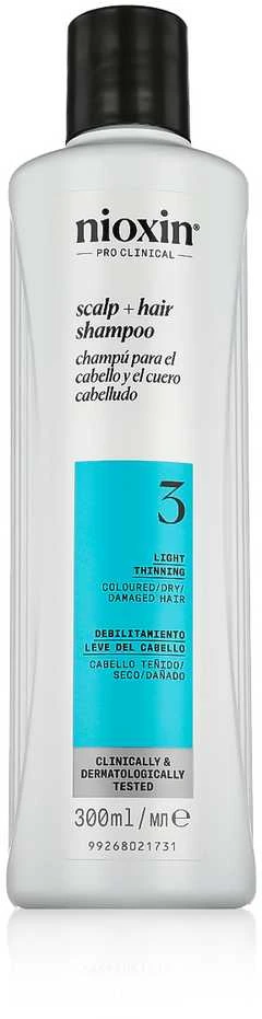 Nioxin Sistema 3 - Champú - Cabello Teñido y Dañado Con Debilitamiento Leve, 300 ml