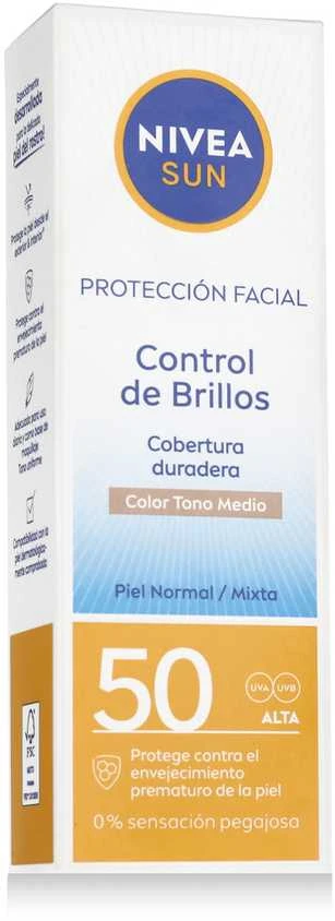 veido kremas Nivea Sun Facial Shine Control Medium Tone Spf50 50ml