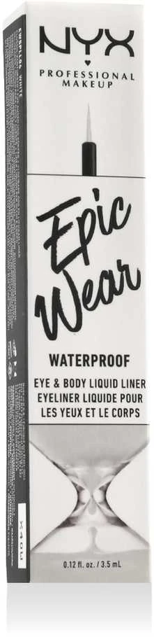 "Nyx Epic Wear" vandeniui atsparus skystas lineris Baltas