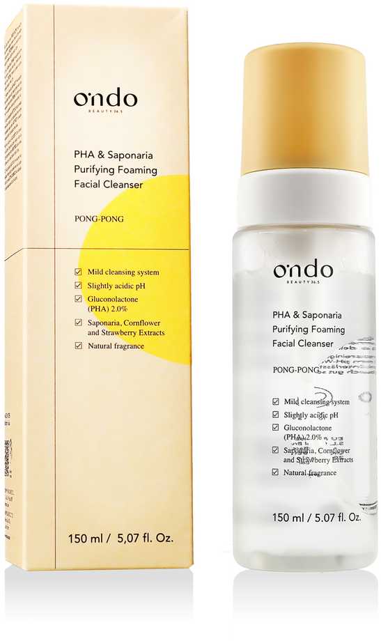 Ondo Beauty 36.5 PONG-PONG PHA & Saponaria Purifying Foaming Valiklis 150 ml