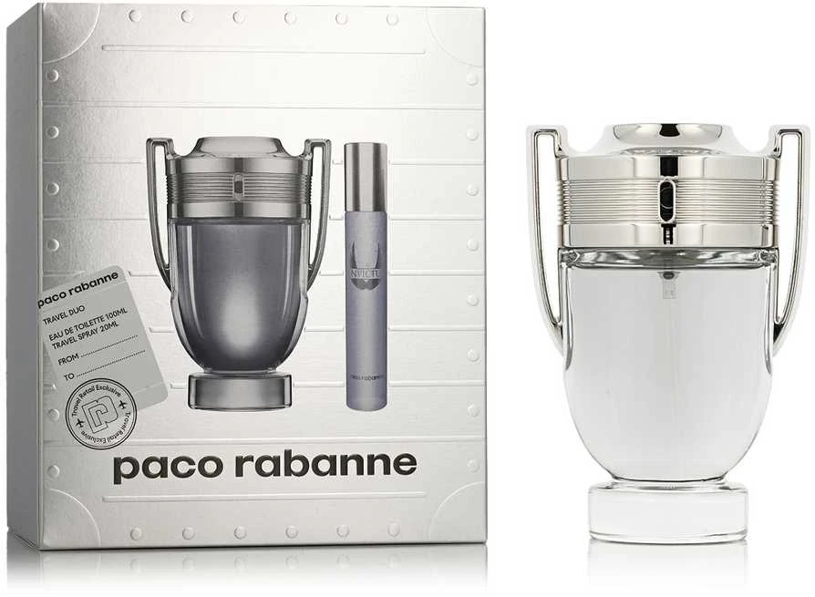 Paco Rabanne Invictus tualetinis vanduo su purškikliu 100 ml 2 dalių rinkinys