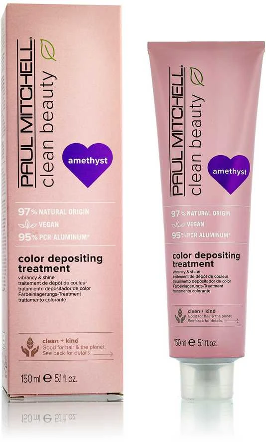 Paul Mitchell Clean Beauty Color Protect spalvą suteikianti kaukė (ametistas) 150 ml