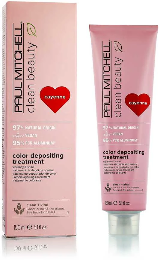 Dažanti plaukų kaukė Paul Mitchell Clean Beauty Color Depositing Treatment 150ml - Cayenne