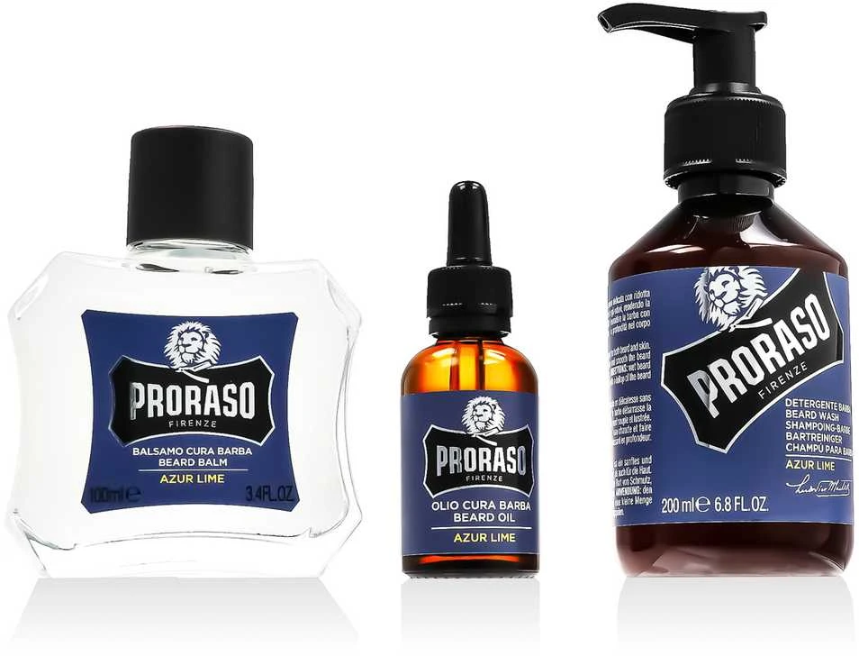 Vintažinis barzdos rinkinys Proraso Azur Lime Vintage Beard Care Kit