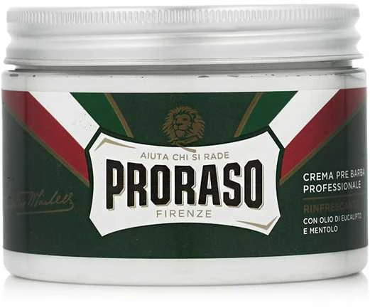 Proraso Green Line Pre-Shave Cream Gaivinantis kremas prieš skutimąsi su eukaliptu, 300 ml