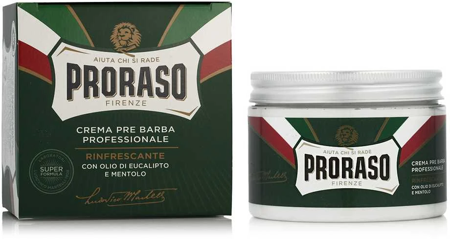 Proraso Green Line Pre-Shave Cream Gaivinantis kremas prieš skutimąsi su eukaliptu, 300 ml