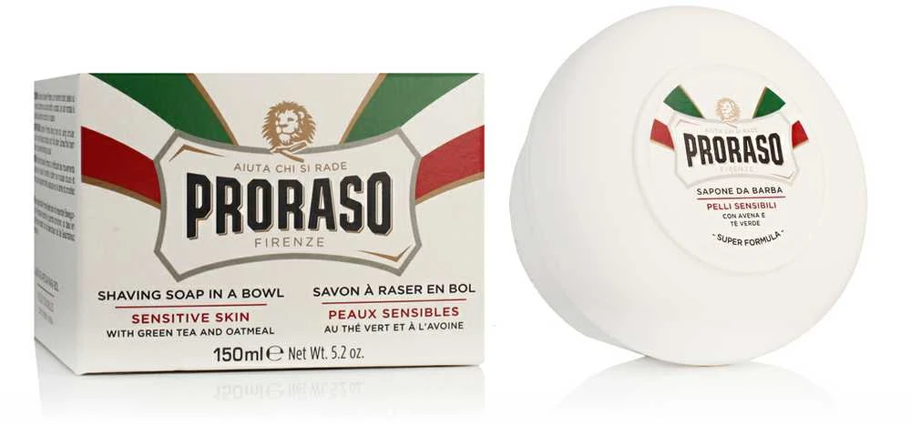 Skutimosi muilas jautriai odai Proraso White Line Shaving Soap In a Jar, 150 ml