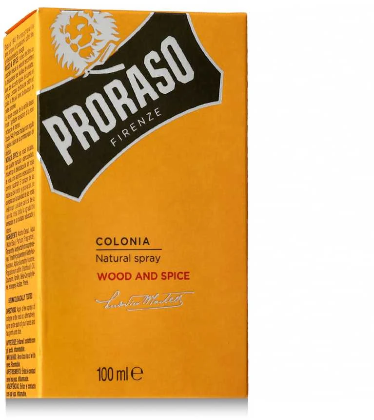 Proraso Wood & Spice Eau De Cologne Odekolonas, 100 ml