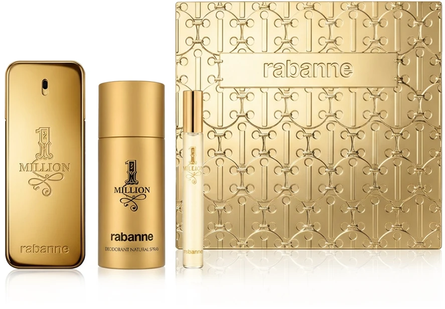 Paco Rabanne 1 Million rinkinys vyrams (EDT, 100 ml + EDT, 10 ml + dezodorantas, 150 ml)