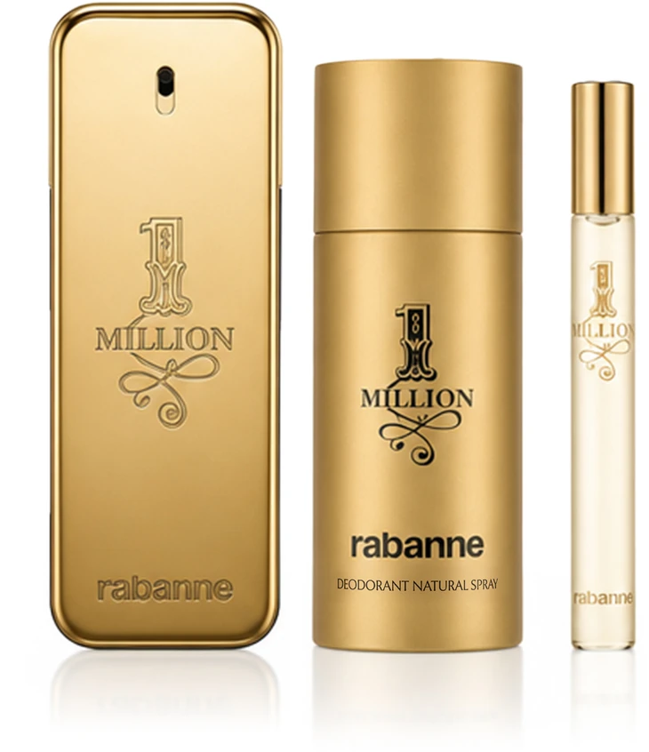 Paco Rabanne 1 Million rinkinys vyrams (EDT, 100 ml + EDT, 10 ml + dezodorantas, 150 ml)