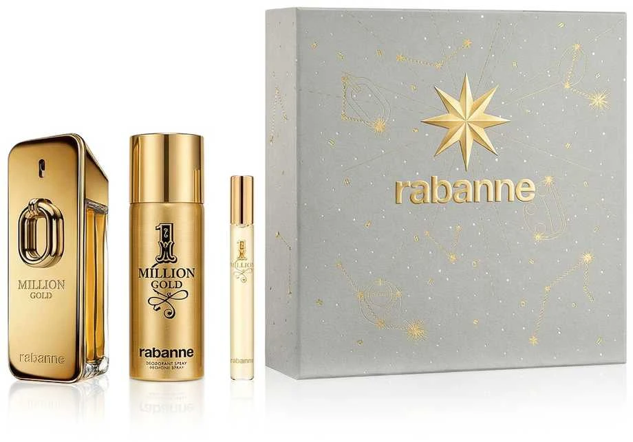 Paco Rabanne Rabanne Million Gold EDP Intense Purškiklis, 100 ml Set 3 Pieces