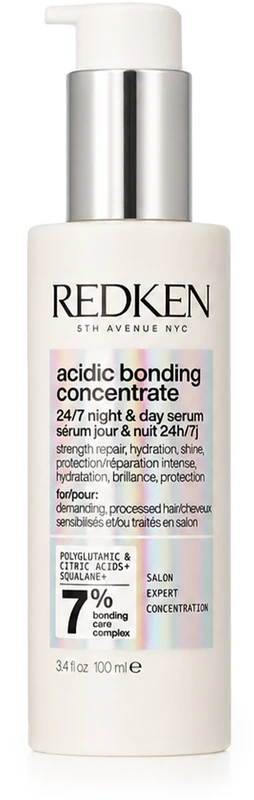 Redken Intensive dieninis ir naktinis serumas pažeistiems plaukams atstatyti Acidic Bonding Concentrate (24/7 Night & Day Serum), 100 ml