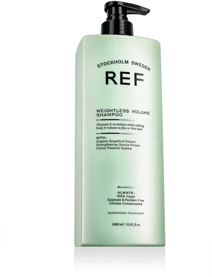 REF „Weightless Volume“ šampūnas be sulfatų, suteikiantis apimties ir tekstūros, 1000 ml