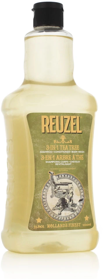 Vyriškas šampūnas 3 viename | Reuzel | Arbatmedis | Šampūnas - kondicionierius- kūno prausiklis 1000 ml