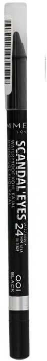 Rimmel London "Scandal'eyes 24H Atsparus vandeniui Khol Kajal Vandeniui atsparus akių pieštukas 001