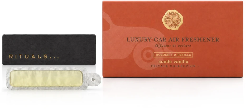 Rituals Private Collection Suede Vanilla Car Perfume oro gaiviklis automobiliui, 2 x 3 g