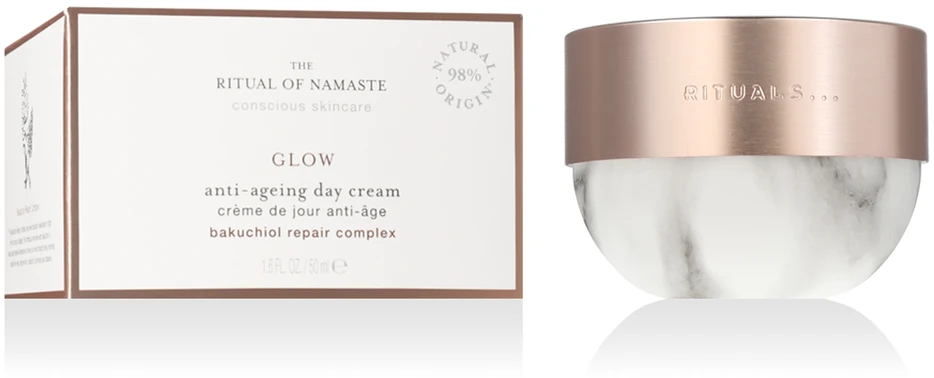 Rituals The Ritual Of Namaste Glow Anti-Ageing Day Kreminis odą nuo senėjimo saugantis dieninis kremas, 50 ml