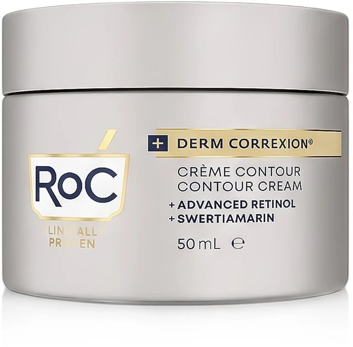 ROC Derm Correxion Contour Kreminis kontūrą formuojantis drėkinantis kremas su retinoliu veidui, kaklui ir žandikaulio linijai, 50 ml