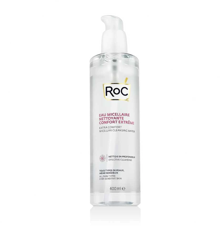 ROC Micellar Extra Comfort Cleansing Vanduo švelnus valomasis micelinis vanduo jautriai veido ir akių odai, 400 ml