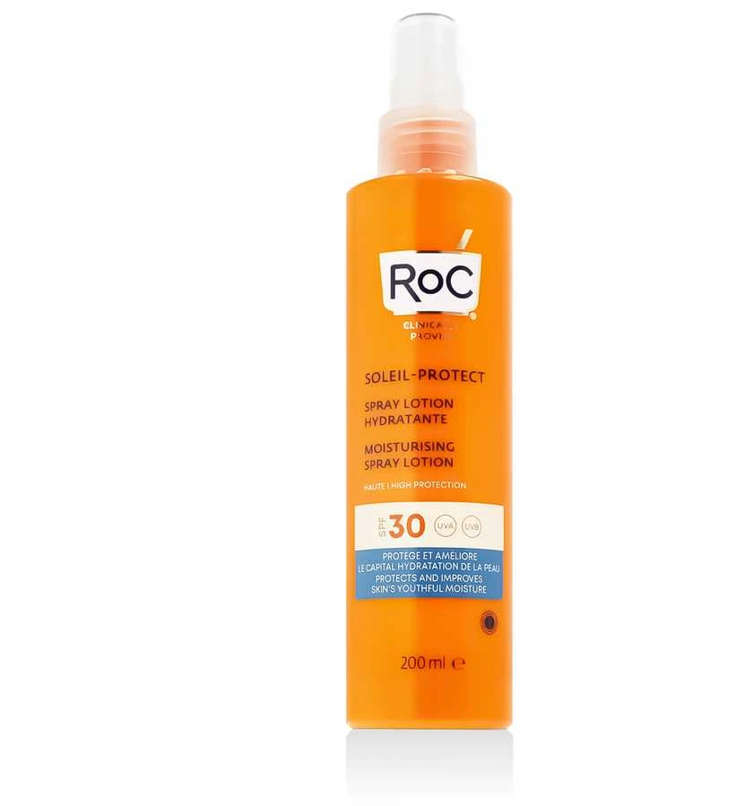 ROC Soleil-Protect Moisturising Purškiklis Lotion SPF 30 purškiama vandeniui atspari apsauginė priemonė nuo saulės, 200 ml