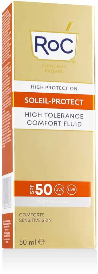 Roc Soleil-Protect High Tolerance Comfort Fluid SPF 50+ apsauginis fluidas nuo saulės veidui, 50 ml