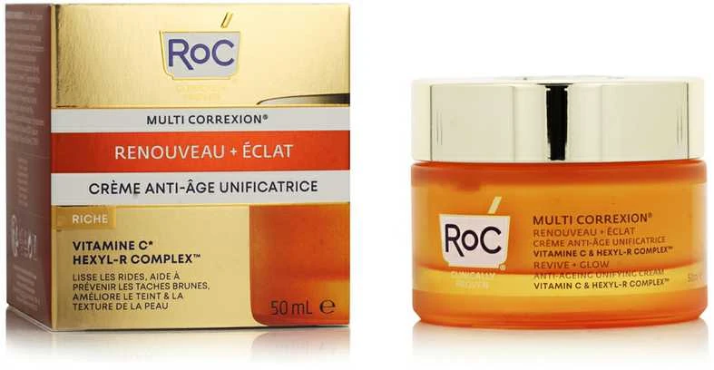 ROC Multi Correxion Anti-Ageing Unifying Cream Rich kremas nuo senėjimo sausai ir dehidratuotai odai, 50 ml